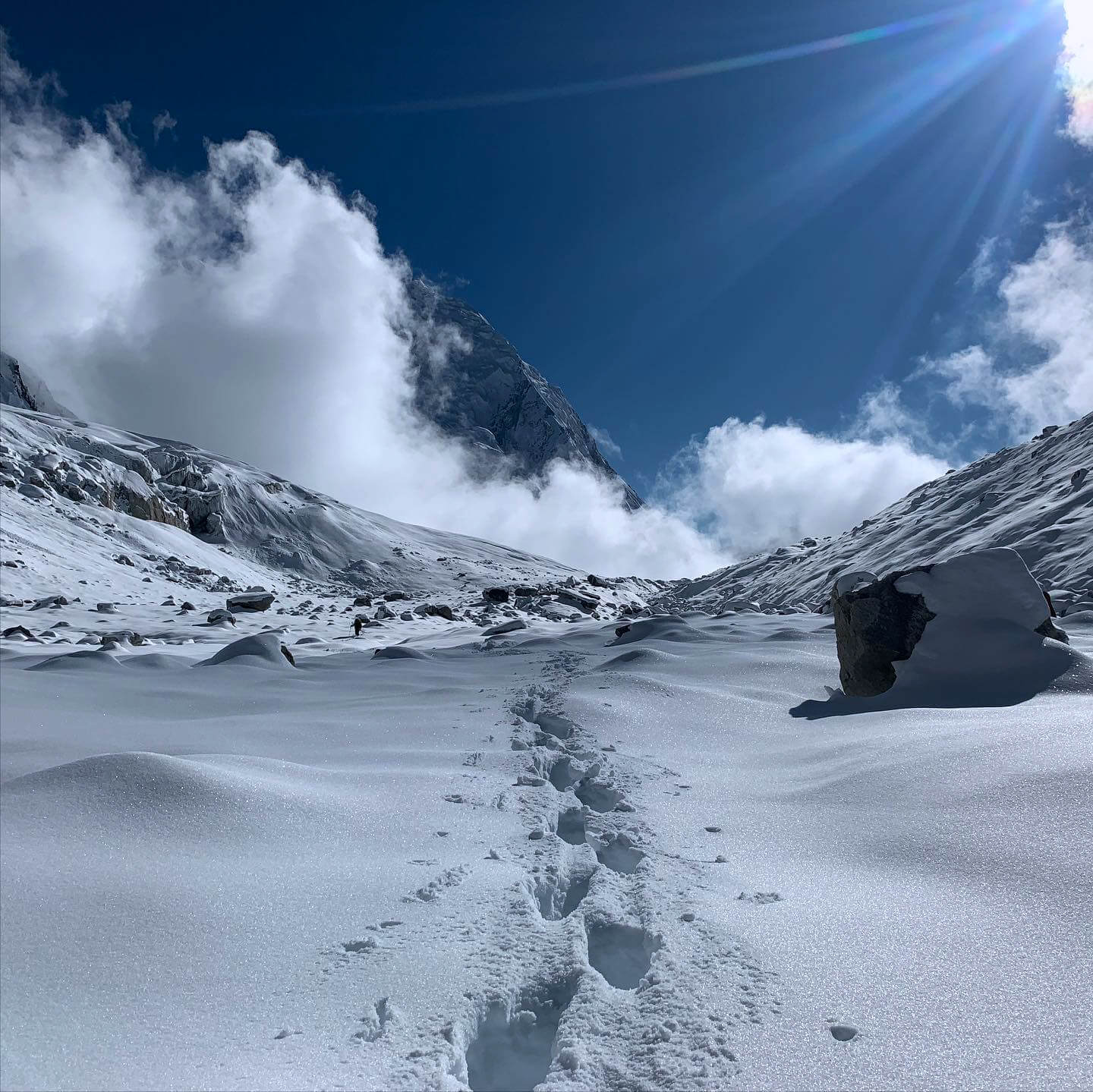 October 26, day 107, Camp in snowdrifts in front of the pass