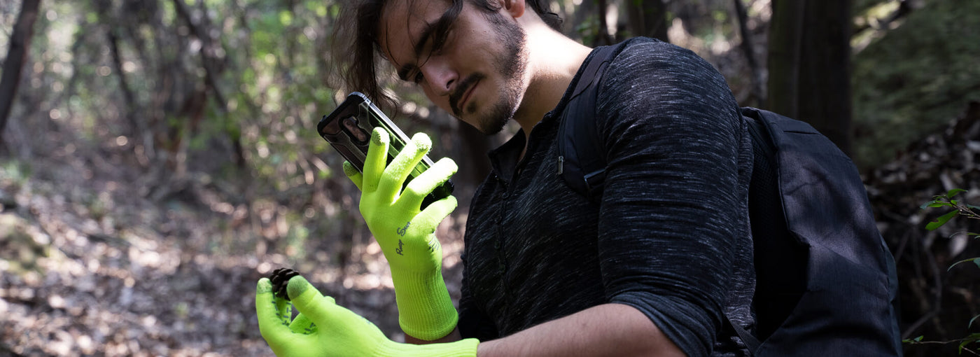 green waterproof gloves
