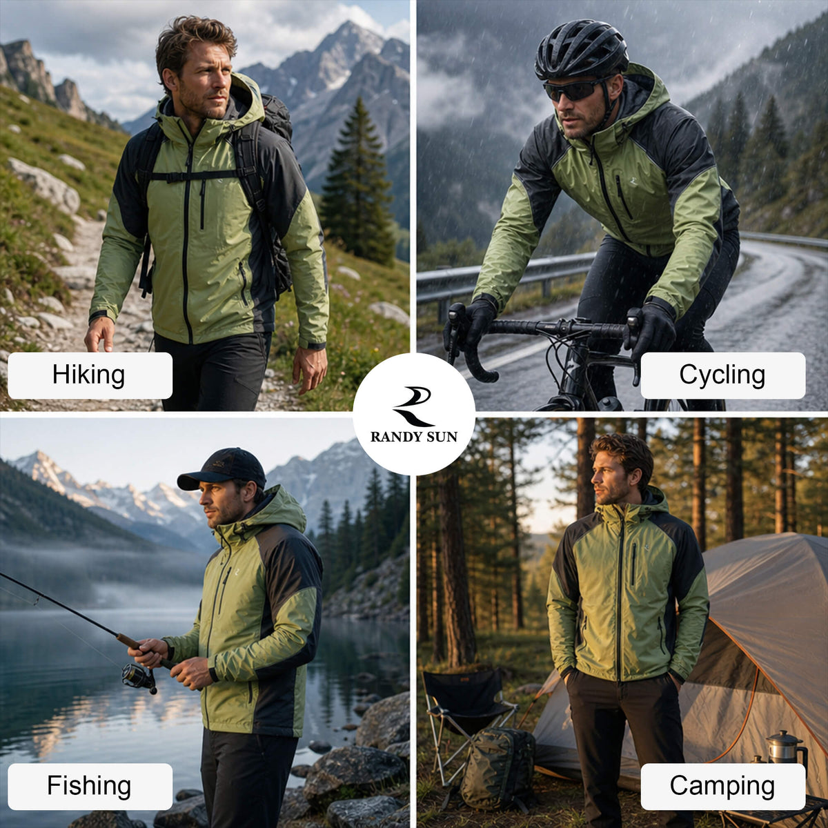 RANDY SUN Reflective Breathable Waterproof Jacket