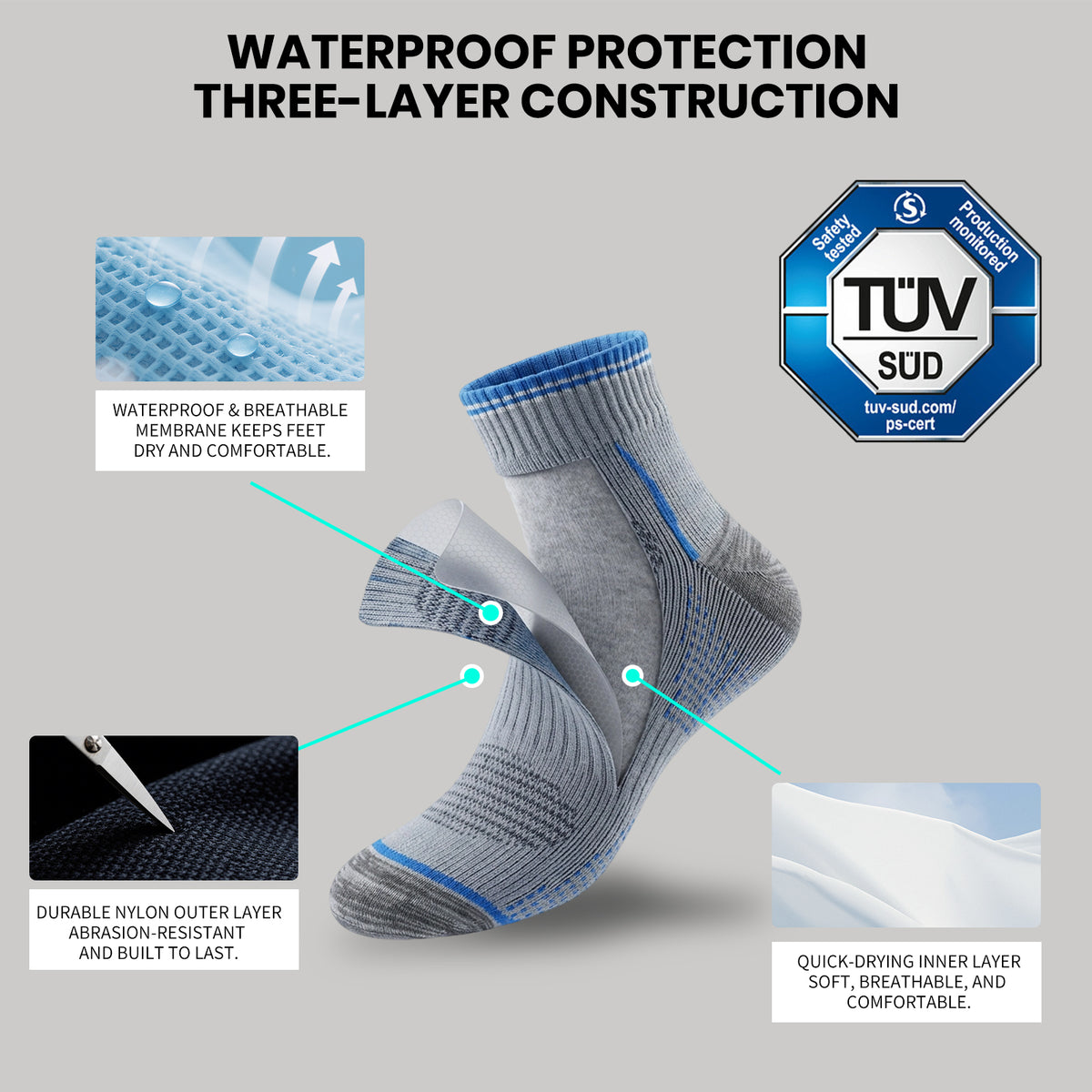 RANDY SUN Breathable Waterproof Socks Ankle RS242