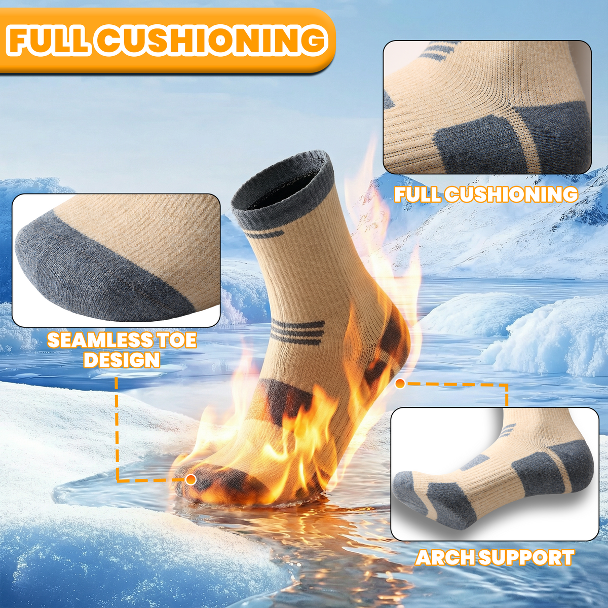 RANDY SUN Merino Wool Waterproof Socks RS329