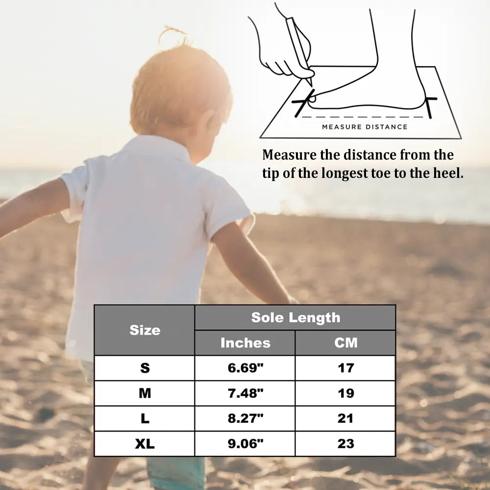 randy sun kids beach socks size