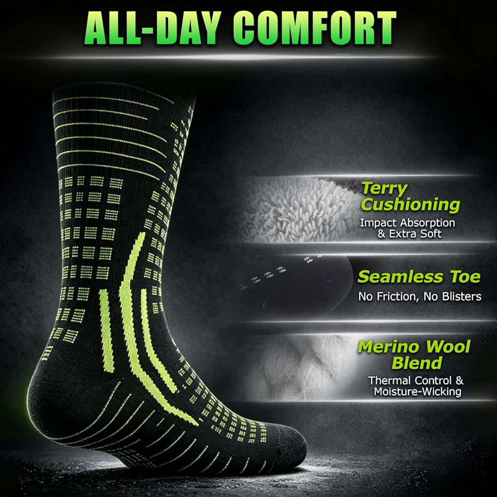RANDY SUN Merino Wool Knee High Waterproof Socks With Water Stop Seal Belts RS249
