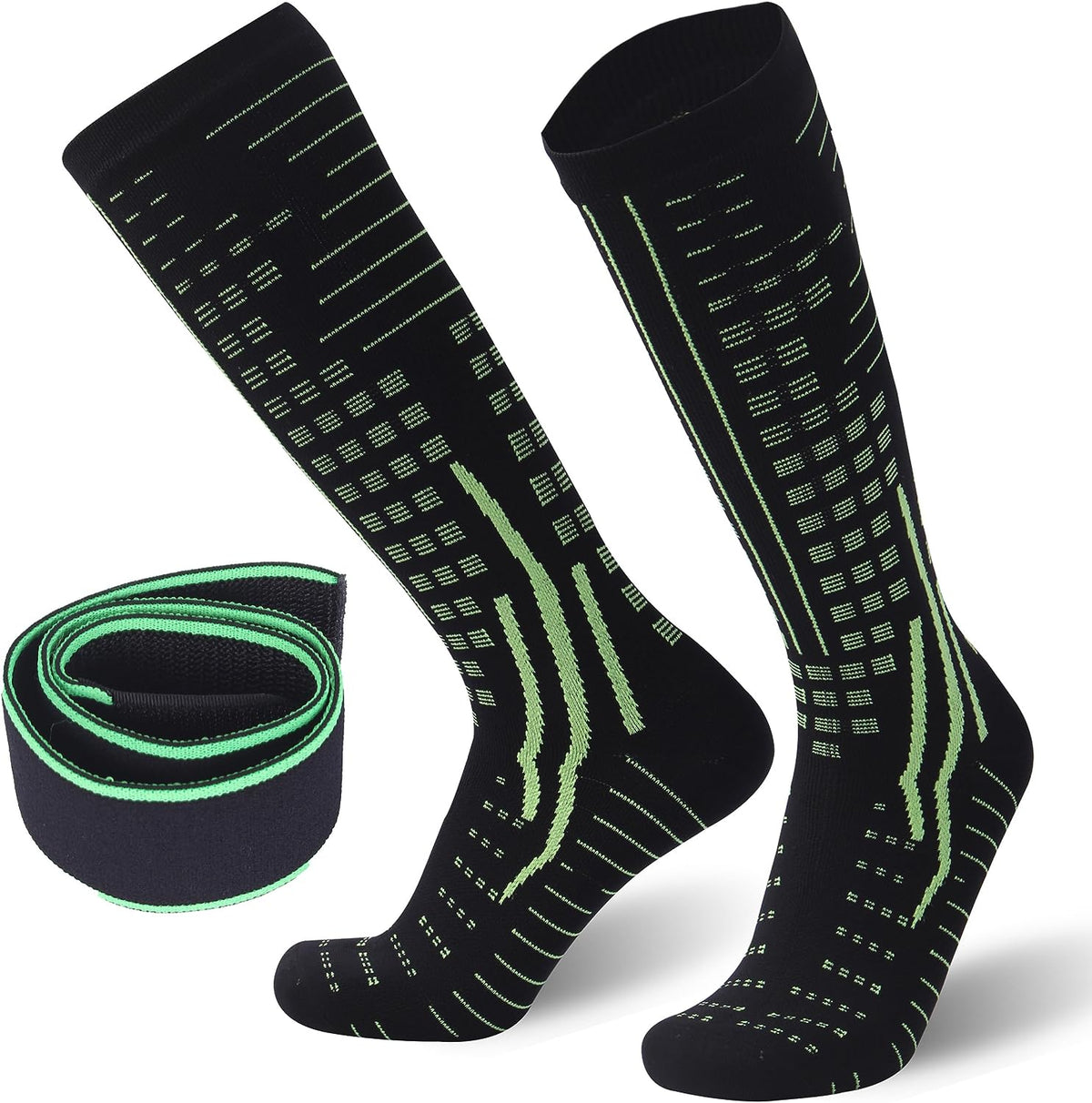 RANDY SUN Merino Wool Knee High Waterproof Socks With Water Stop Seal Belts RS249