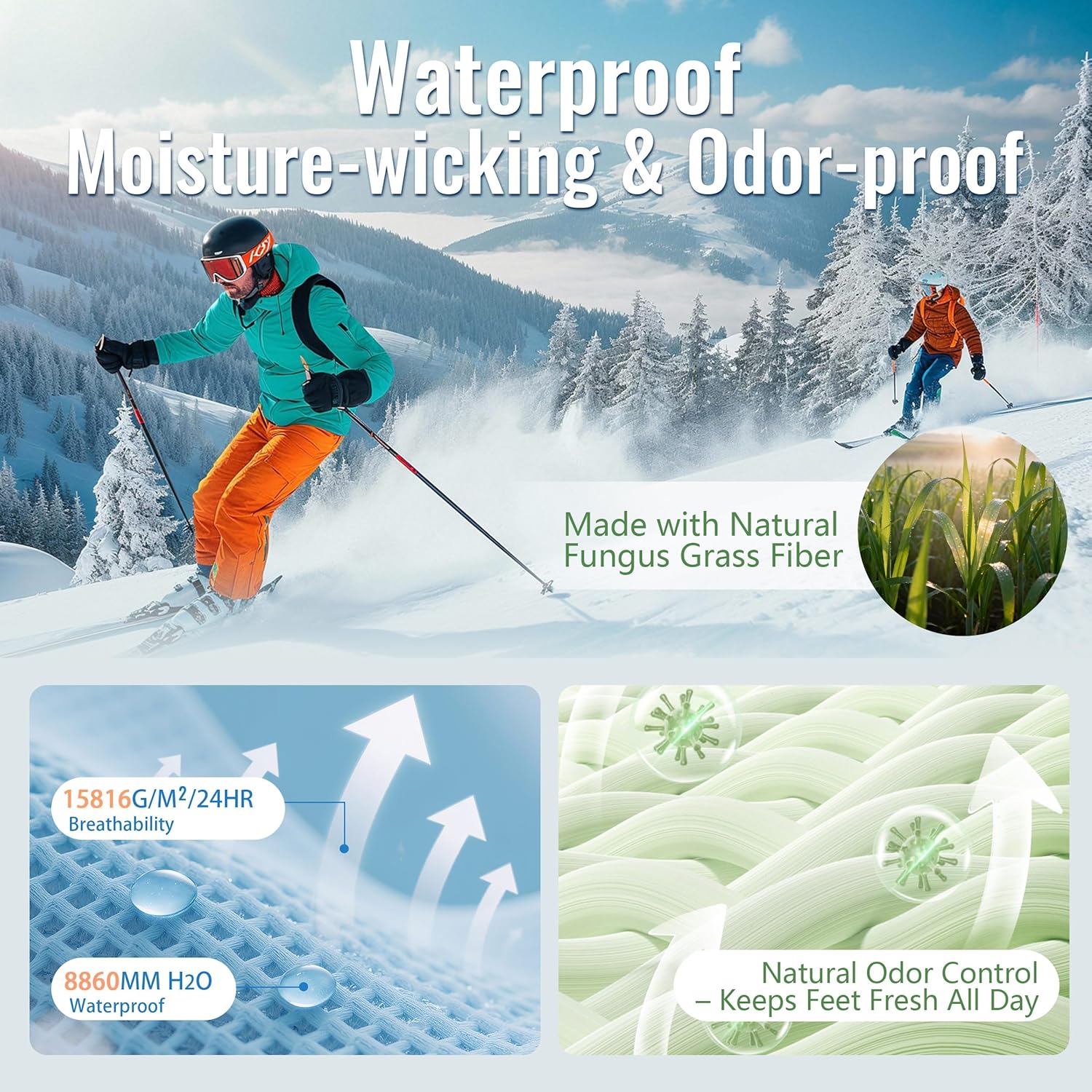 RANDY SUN Waterproof Breathable Socks Mid Calf RS336