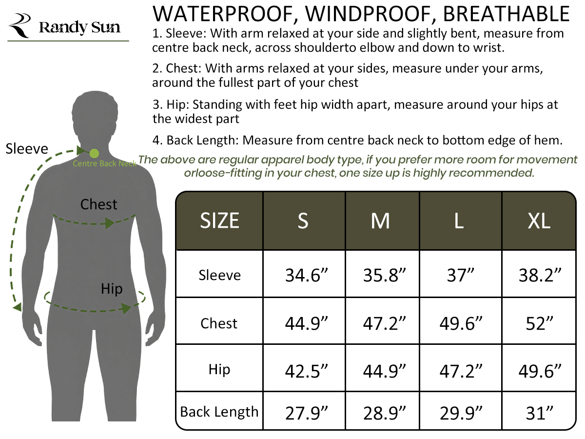 RANDY SUN Reflective Breathable Waterproof Jackets