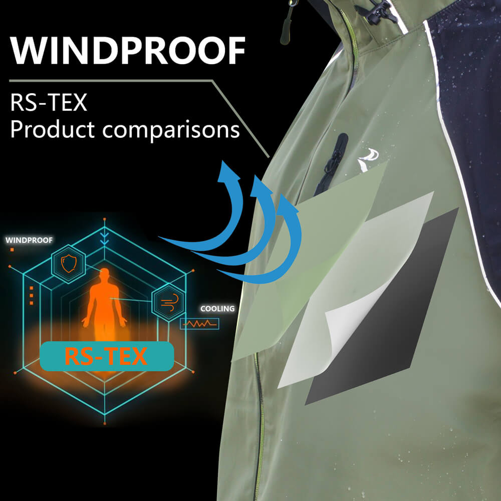 RANDY SUN Reflective Breathable Waterproof Rain Jacket, Hooded Lightwe