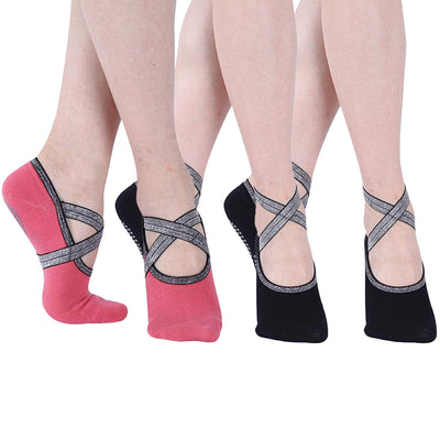 red yoga socks