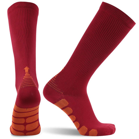 red orange compression socks