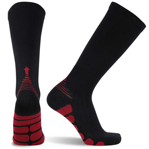 compression socks black red