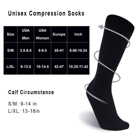 compression socks size chart