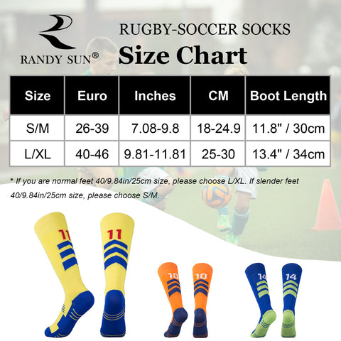 soccer socks size chart