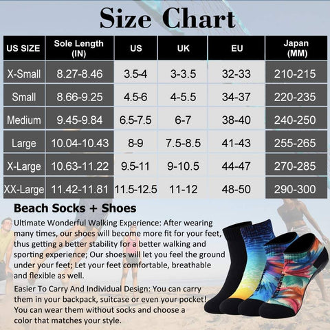 size beach socks