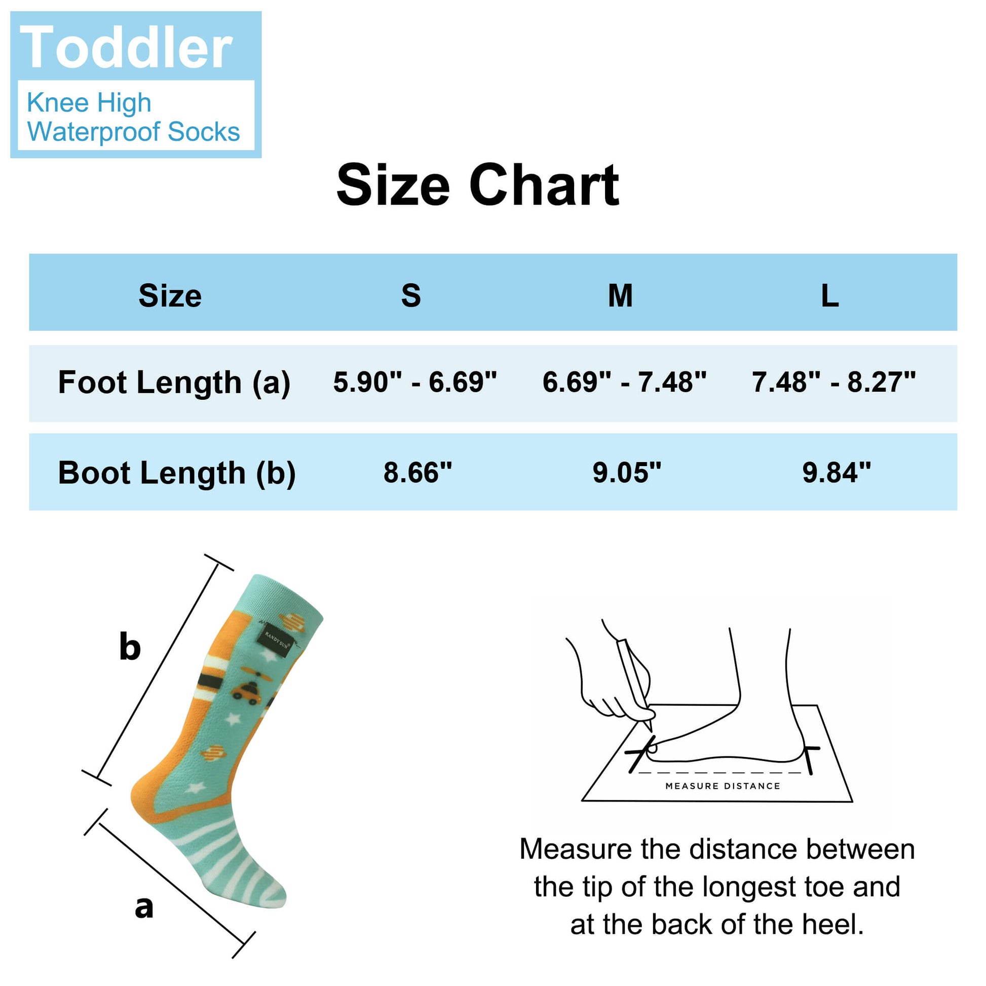 size chart kids knee high socks